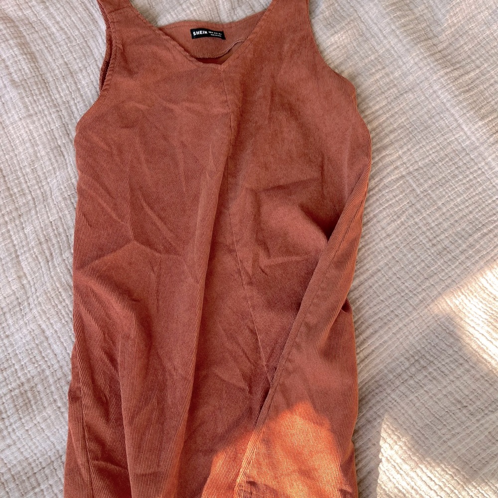 rust colored corduroy dress
